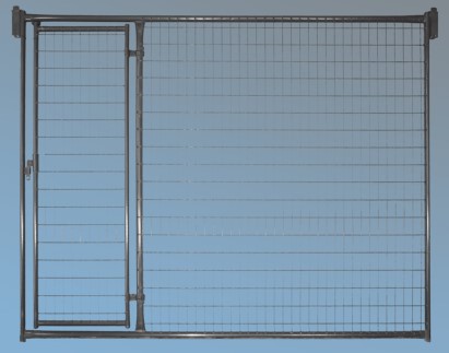 KENNEL FRONT 6' X 4' 1 GATE Grey